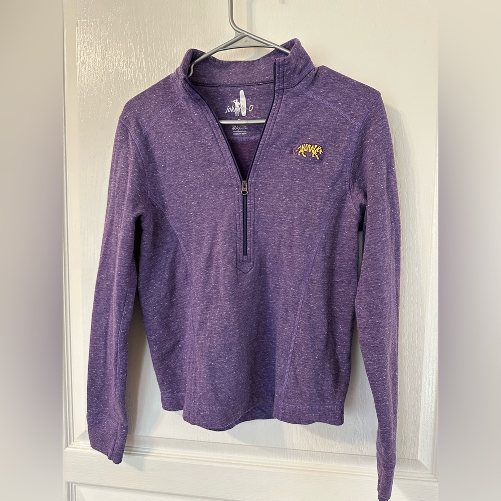 Johnnie-O marled purple fleece Tiger quarter zip - Small